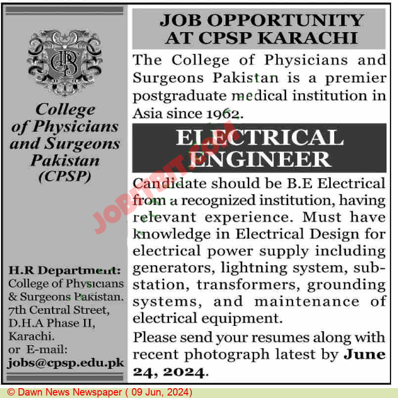 Jobs 2024 in Karachi College of Physicians and Surgeons Pakistan CPSP