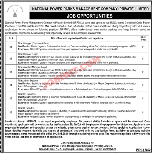 Jobs For 2024 National Power Parks Management Company NPPMCL