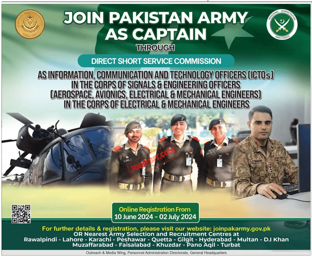 Pak Army as Captain Jobs 2024 Lady Cadet Course LCC 25