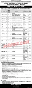 Islamabad Jobs For 2024 Federal Government Polyclinic BPS-14 to BPS-01